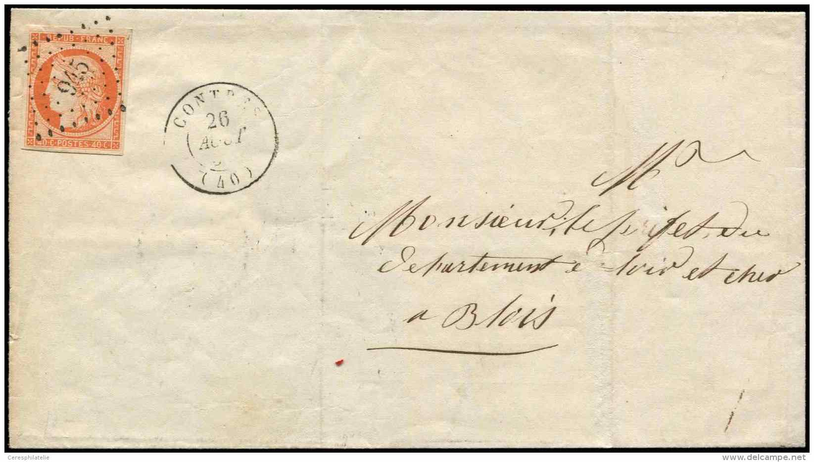 5    40c. Orange, Obl. PC 945 S. LSC, C&agrave;d T15 CONTRES 26/8/54, TTB - Other & Unclassified