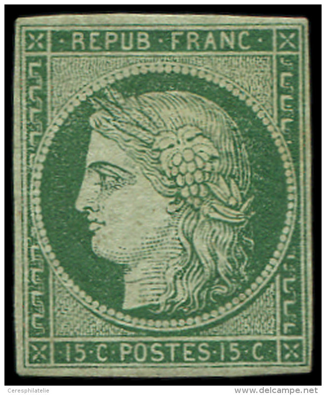 2b   15c. Vert FONCE, Quelques Points Clairs, B/TB - Other & Unclassified