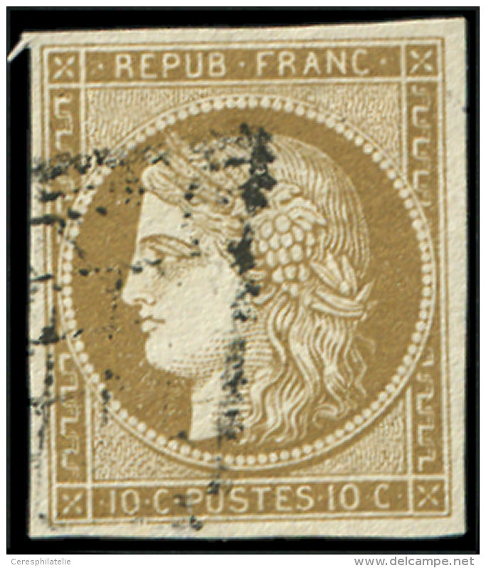 1c   10c. Bistre VERDATRE Fonc&eacute;, Obl. GRILLE, Superbe Nuance, TTB - Autres & Non Classés