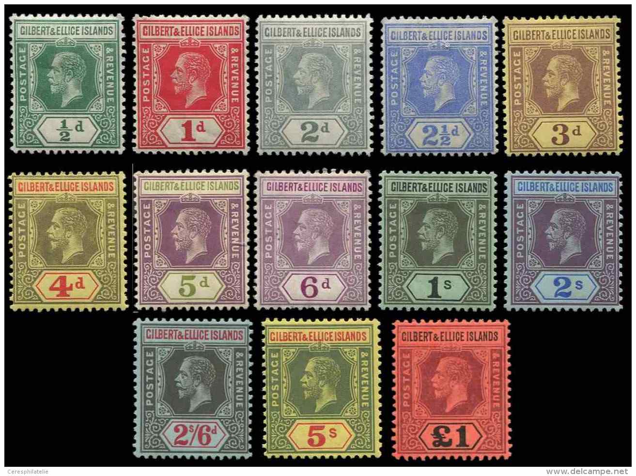 GILBERT ET ELLICE 12/24 : S&eacute;rie George V De 1912-24, TB - Other & Unclassified