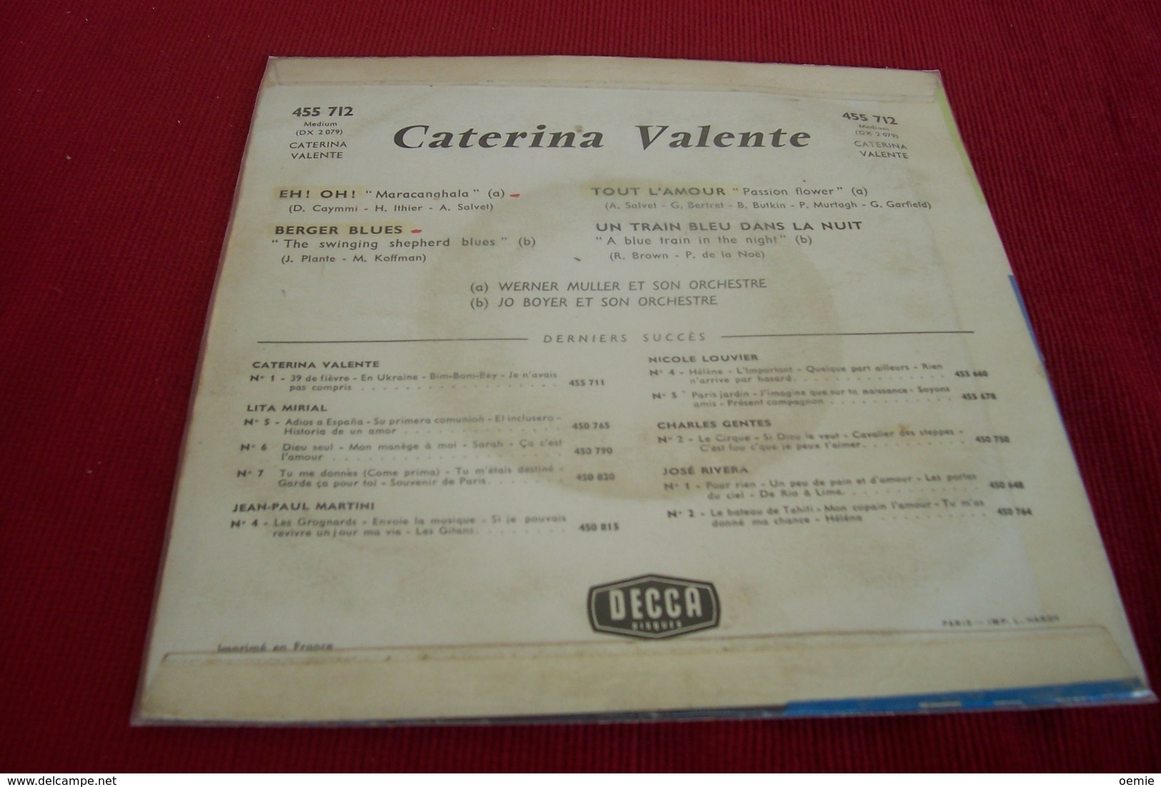 CATERINA VALENTE °  EH OH + 3 TITRES REF DECCA 455712 - Volledige Verzamelingen