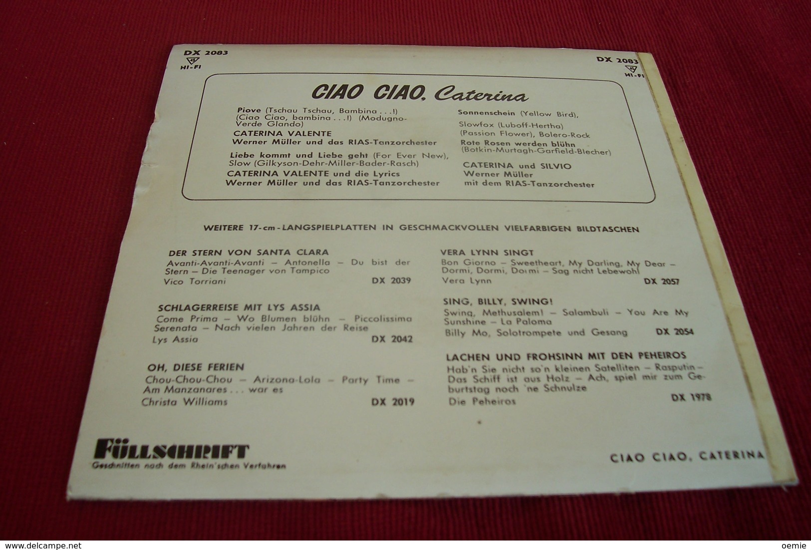 CATERINA VALENTE ° CIAO CIAO CATERINA  + 3 TITRES REF DX 2083 - Vollständige Sammlungen