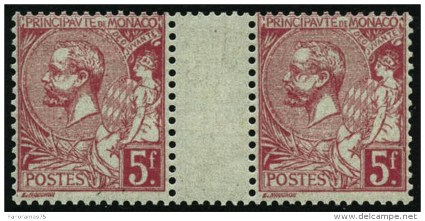 N&deg;21 5F Rose Vif S/verd&acirc;tre, Paire Interpanneau - TB - Other & Unclassified