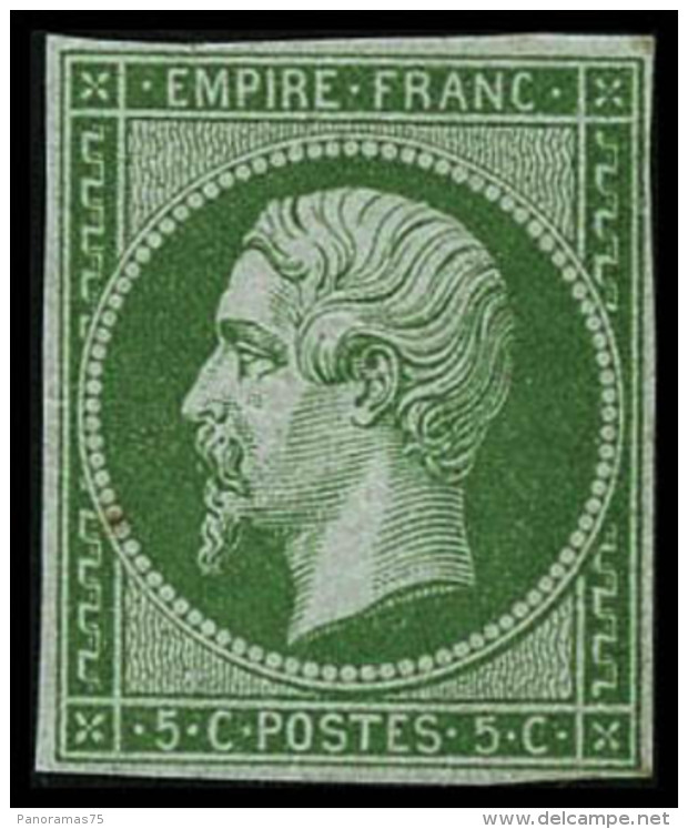 N&deg;12a 5c Vert Jaune, Petites Marges - B - 1853-1860 Napoleon III