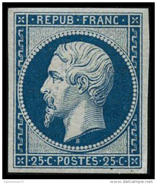 N&deg;10c 25c Bleu, R&eacute;imp - TB - 1852 Louis-Napoléon
