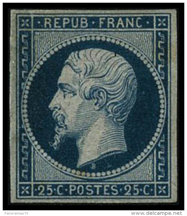 N&deg;10 25c Bleu, Neuf Sans Gomme, Sign&eacute; Calves - TB - 1852 Louis-Napoleon