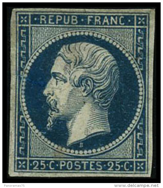 N&deg;10 25c Bleu, Gomme Diminu&eacute;e - B - 1852 Louis-Napoleon