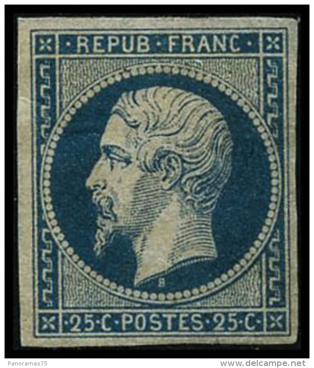 N&deg;10 25c Bleu, Infime Froissure De Gomme, Sign&eacute; Calves - TB - 1852 Louis-Napoléon