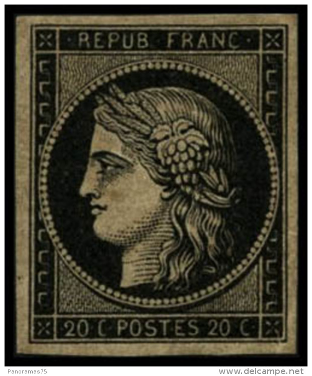 N&deg;3 20c Noir S/jaune - TB - 1849-1850 Ceres