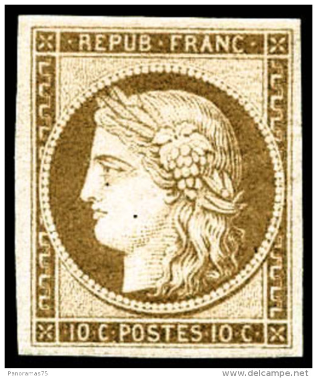 N&deg;1f 10c Bistre, R&eacute;imp - TB - 1849-1850 Ceres