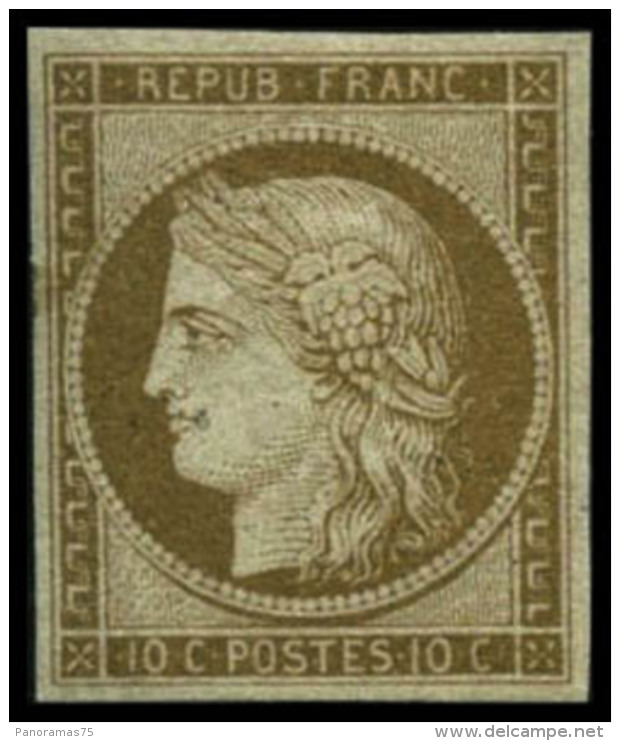 N&deg;1 10c Bistre, Sign&eacute; Brun - TB - 1849-1850 Ceres