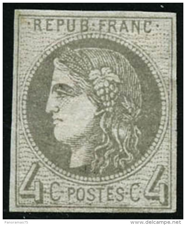 N&deg;41B 4c Gris R2, Sign&eacute; Thiaude - TB - 1870 Bordeaux Printing