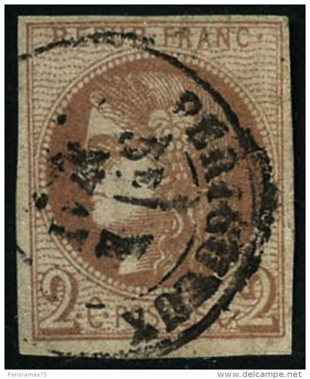 N&deg;40Bg 2c Chocolat R2 - TB - 1870 Bordeaux Printing