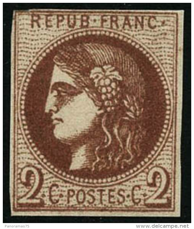 N&deg;40Bb 2c Marron R2, Petites Marges - B - 1870 Bordeaux Printing