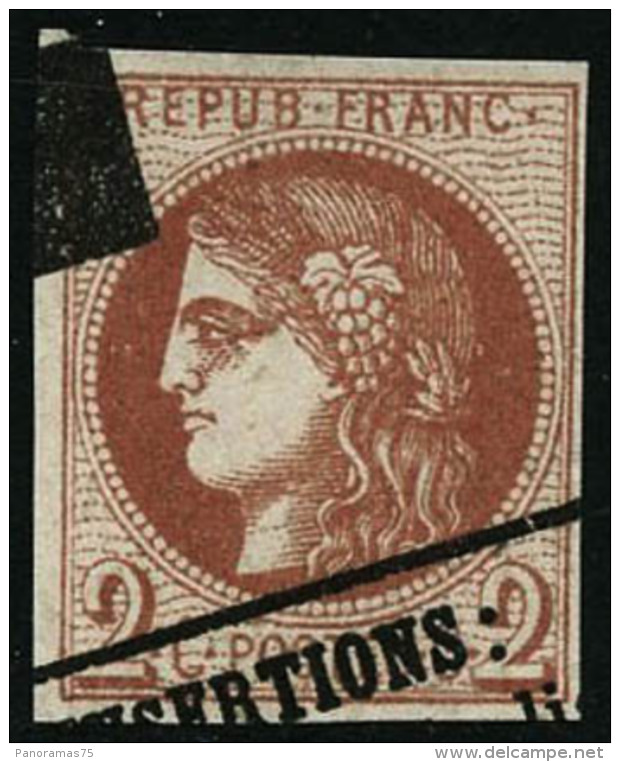 N&deg;40B 2c Brun-rouge R2, Obl Typo - TB - 1870 Ausgabe Bordeaux