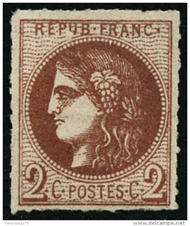 N&deg;40B 2c Brun-rouge R2, Perc&eacute; En Lignes - B - 1870 Bordeaux Printing