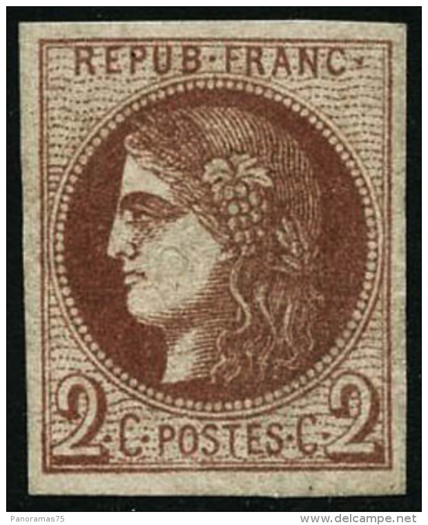 N&deg;40B 2c Brun-rouge R2 - TB - 1870 Ausgabe Bordeaux