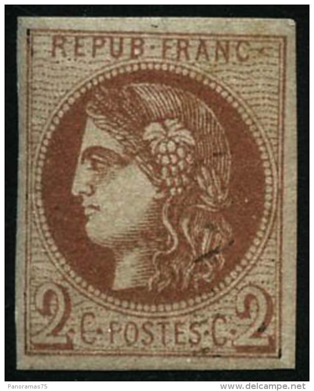 N&deg;40B 2c Brun-rouge R2 - TB - 1870 Bordeaux Printing