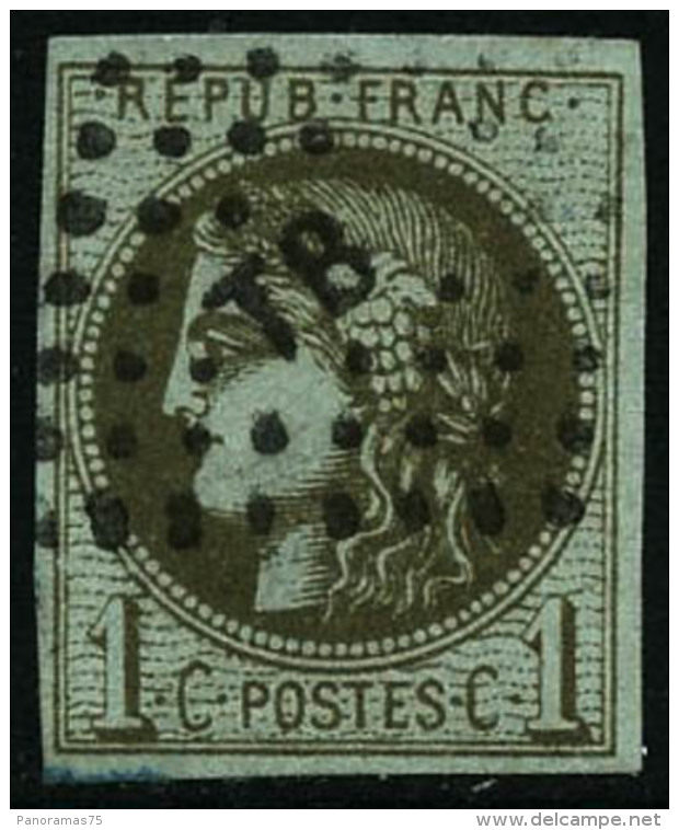 N&deg;39Cc 1c Olive-bronze R3 - TB - 1870 Bordeaux Printing