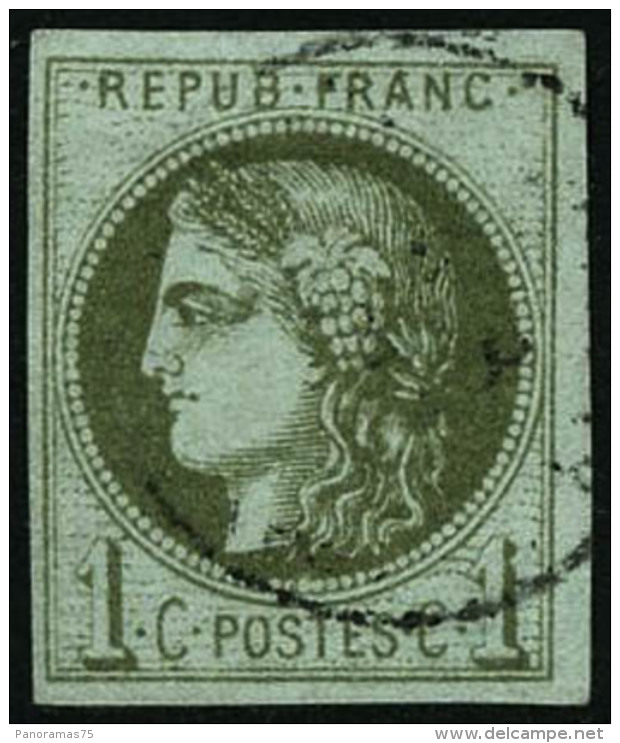 N&deg;39Ca 1c Olive R3 - TB - 1870 Bordeaux Printing