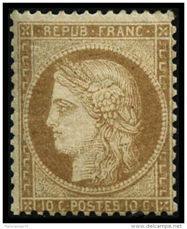 N&deg;36 10c Bistre -jaune, Sign&eacute; Calves Et Brun - TB - 1870 Siege Of Paris