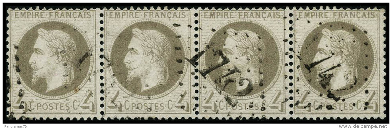 N&deg;27b 4c Gris, Bande De 4 - TB - 1863-1870 Napoleon III With Laurels