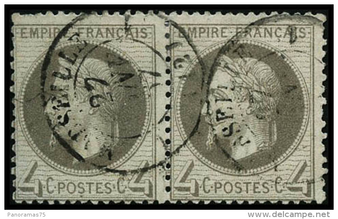 N&deg;27 4c Gris, Paire - TB - 1863-1870 Napoleon III With Laurels