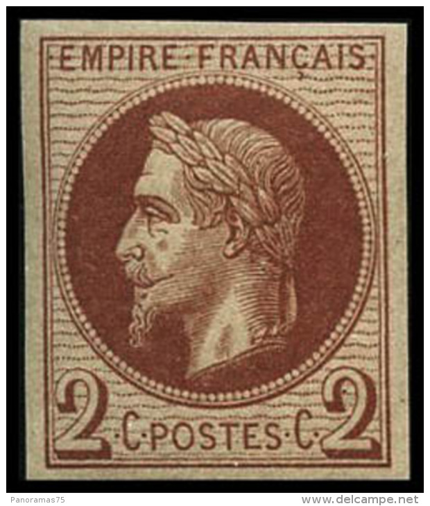 N&deg;26Af 2c Rouge-brun Rothschild, Sign&eacute; Brun Et Roumet - TB - 1863-1870 Napoleon III With Laurels