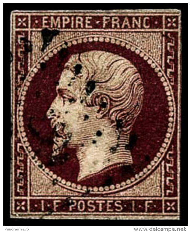 N&deg;18 1F Carmin, 2 &egrave;me Choix - TB - 1853-1860 Napoleon III