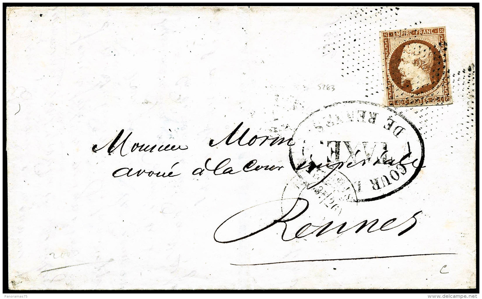 N&deg;16 40c Orange S/lettre, Roulette D'&eacute;toile Touch&eacute; En Bas, Bel Aspect (cote C&eacute;r&egrave;s) - B - 1853-1860 Napoleon III