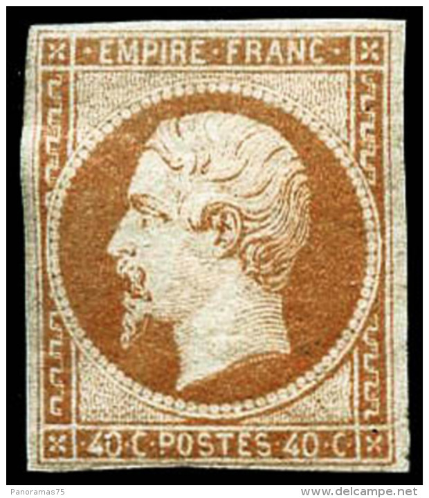 N&deg;16 40c Orange, Sign&eacute; Calves Et Roumet, Petites Marges En Bas - B - 1853-1860 Napoleon III