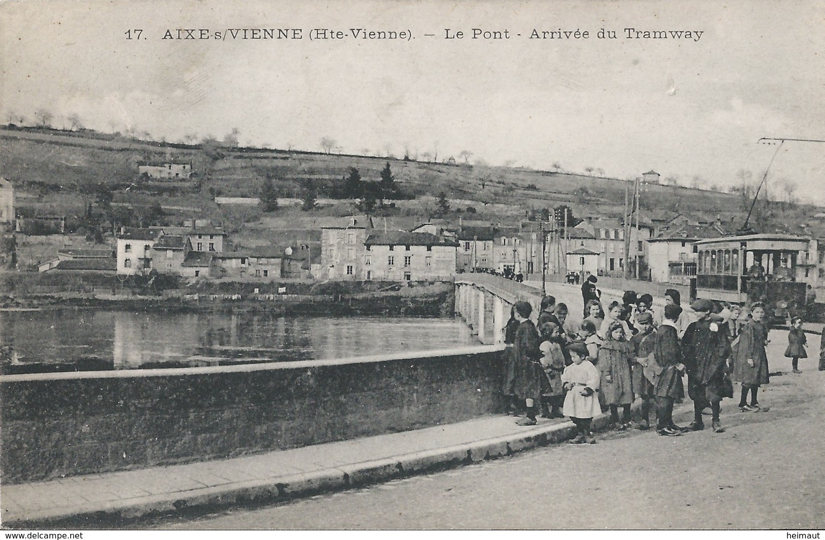 Lot De 2 Cartes Aixe S/Vienne - Arrivée Du Tramway Et Entrée Du Champ De Foire - 1918 - Attelage De Boeufs, Tram - Aixe Sur Vienne