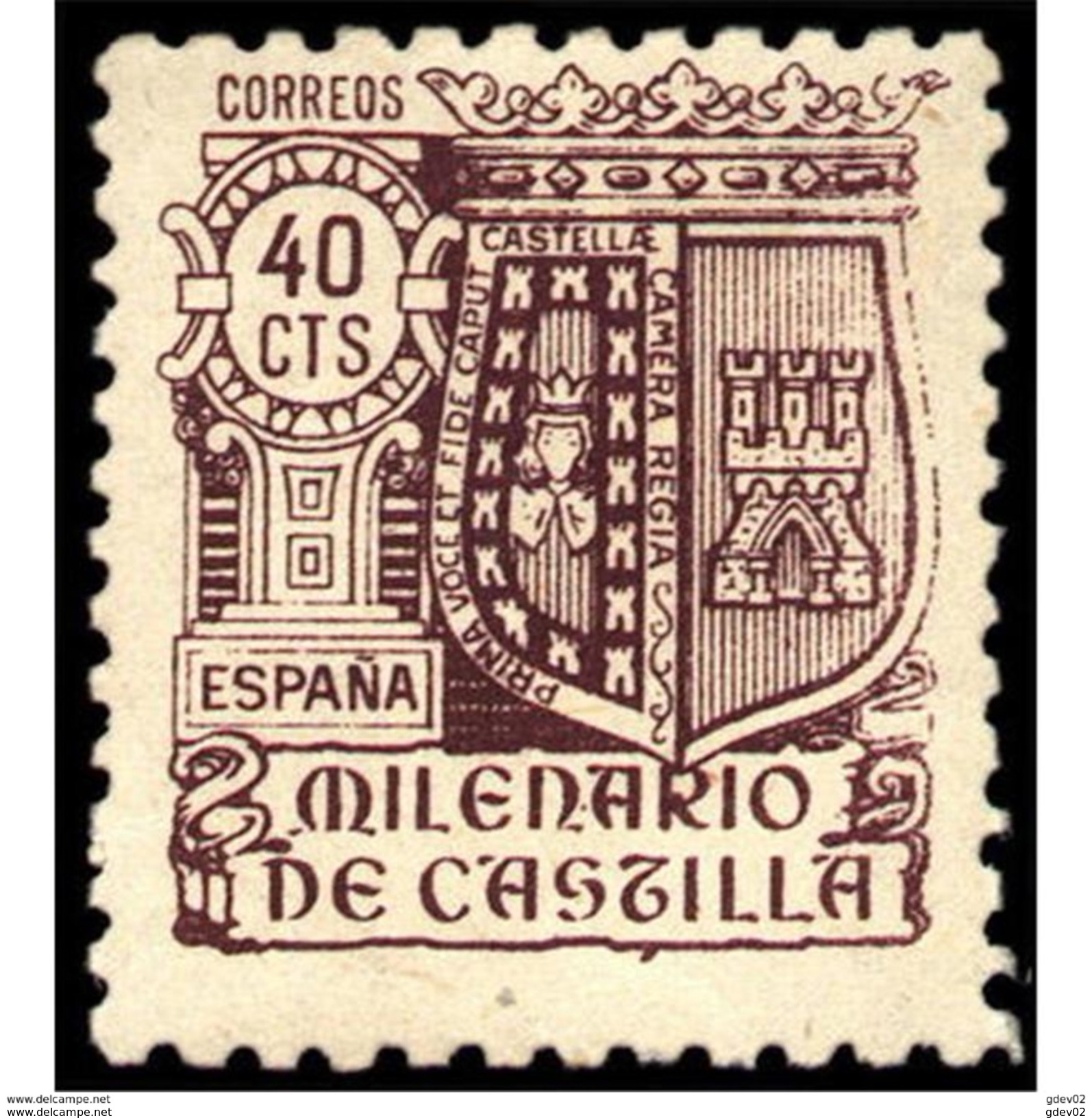 ES981STV-LTV***981STESE.Spain.Espagne .ESCUDO.MILENARIO DE CASTILLA.1943.(Ed 981**) - Sellos