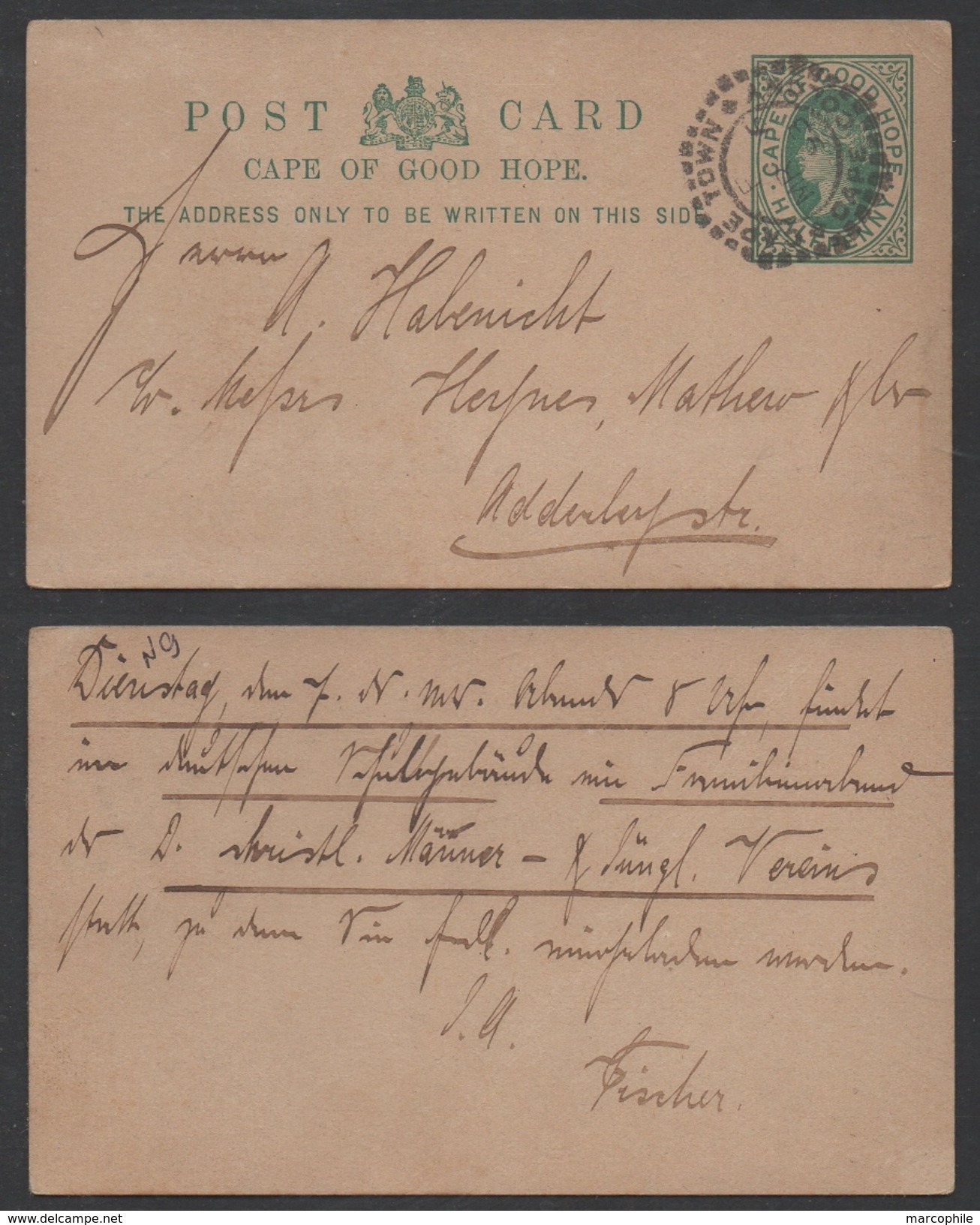 CAPE TOWN - CAPE COLONY - CAPE OF GOOD HOPE / 1893 OBLITERATION SUR ENTIER POSTAL  (ref 7375) - Cape Of Good Hope (1853-1904)