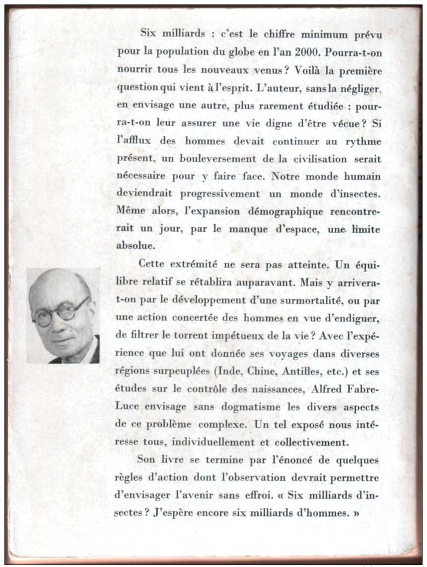 SIX MILLIARDS D'INSECTES - Les Hommes De L'An 2000 (A. Fabre-Luce) 1962 - Autres & Non Classés