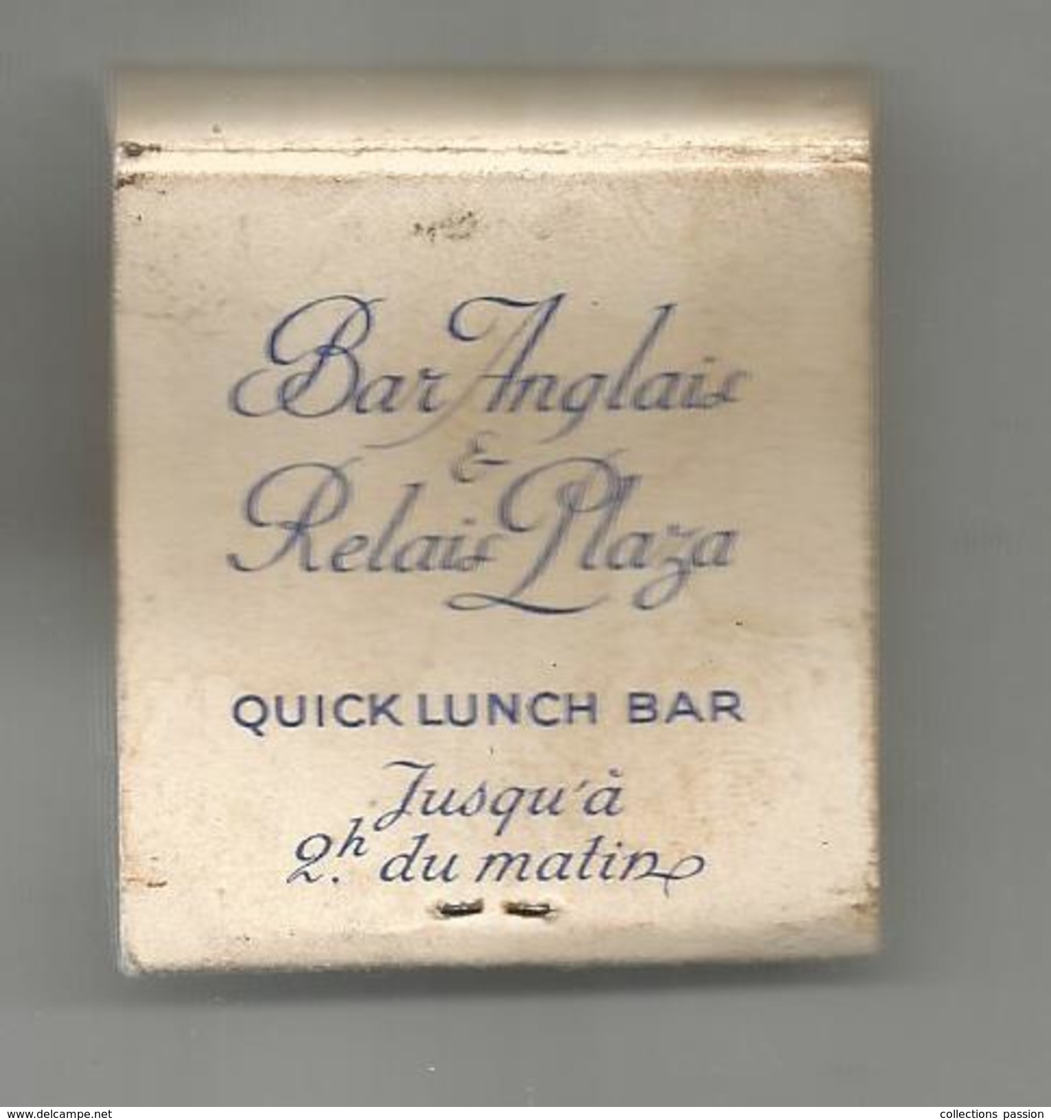 G-I-E, Tabac , Boite, Pochette D'ALLUMETTES, 2 Scans, Publicité, Hotel PLAZA ATHENEE , Paris , Bar Anglais ,relais Plaza - Matchbox Labels