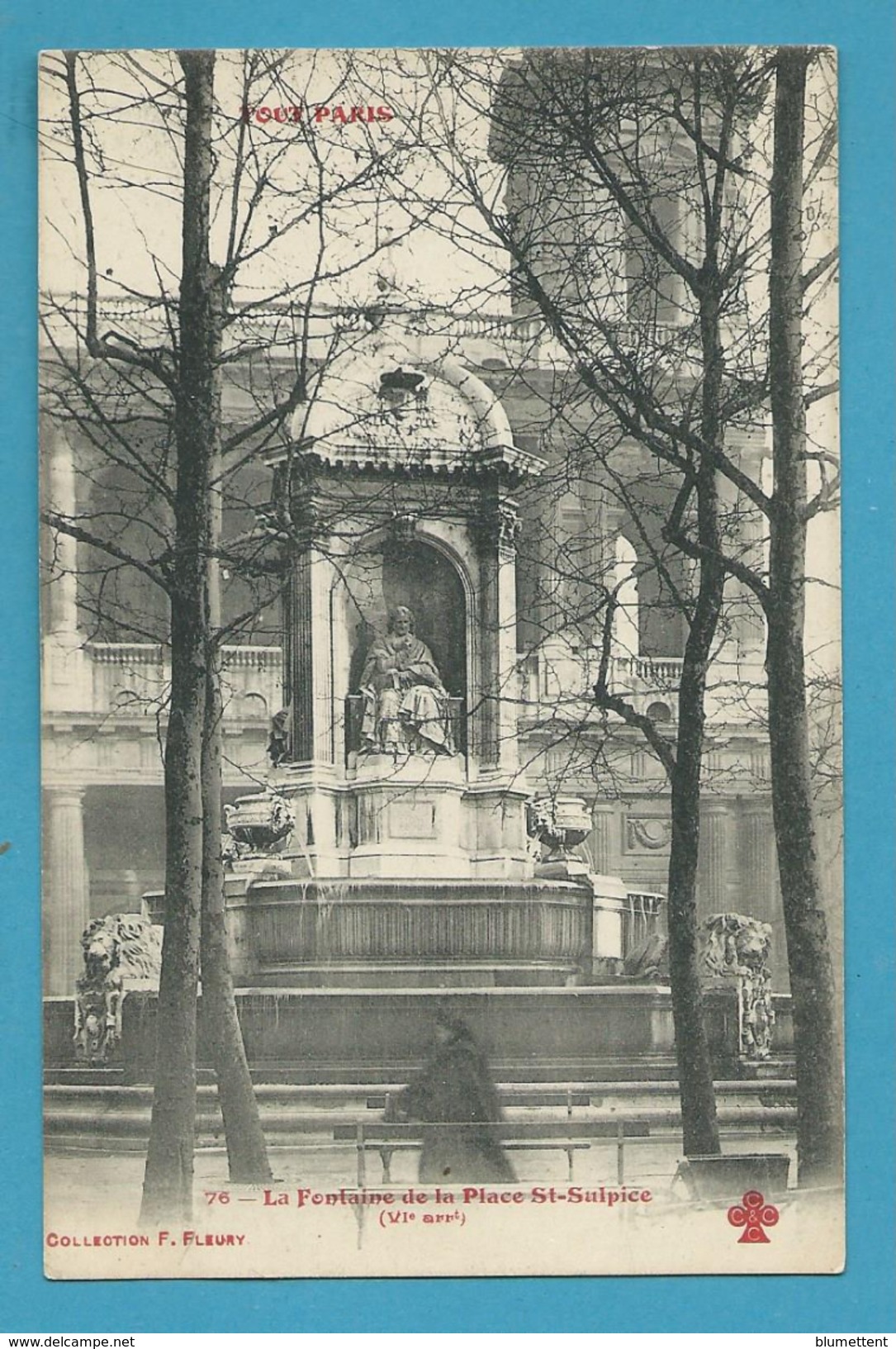 CPA TOUT PARIS 76 - La Fontaine St-Sulpice (VIème Arrt.) Ed. FLEURY - Paris (06)