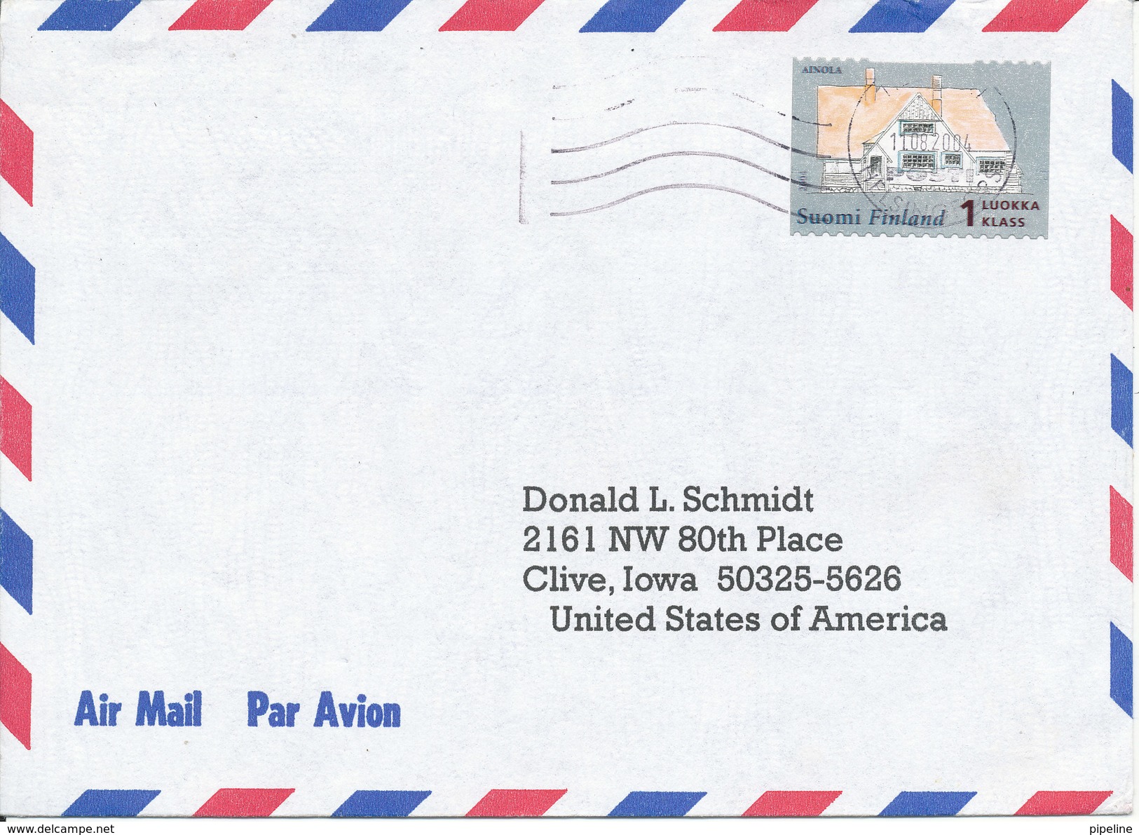 Finland Air Mail Cover Sent To USA 11-8-2004 - Covers & Documents