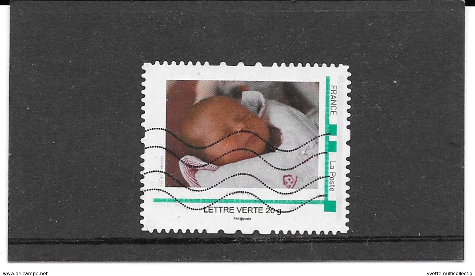 FRANCE.TIMBRE COLLECTOR MONTIMBRAMOI PERSONNALISE OBLITERE " NAISSANCE ".MONTIMBRAMOI. LETTRE VERTE 20 G - Usati