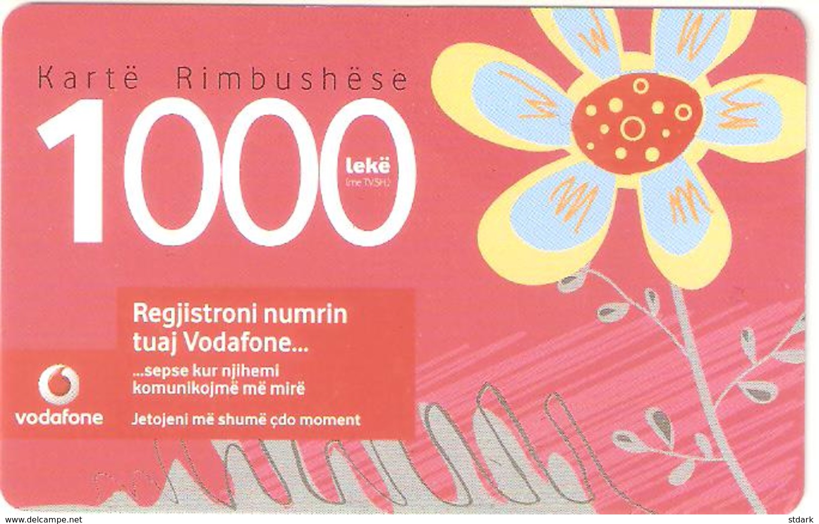 Albania-Prepaid Card By VODAFONE, Sample - Albanien