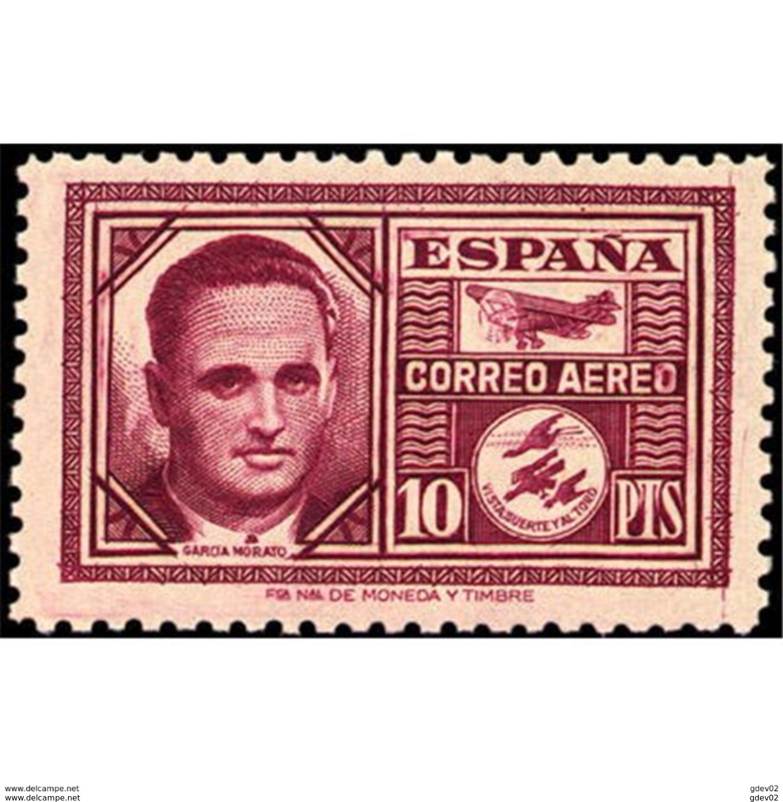 ES992STV-LTV***992STTAV.Spain.Espagne .Avion Aviador.GARCIA MORATO.1945.(Ed 992**) - Aviones