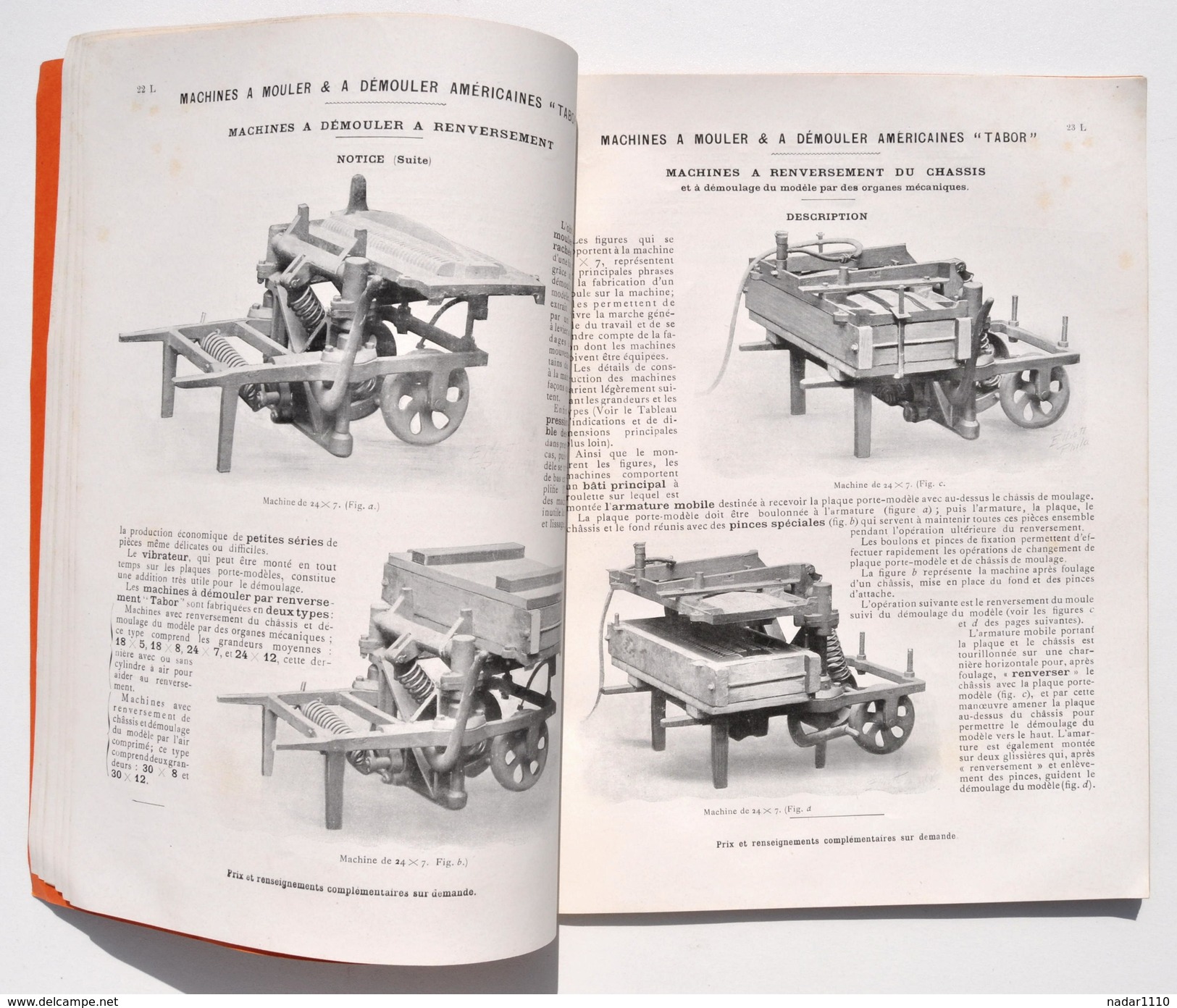 Ancien CATALOGUE de Matériel de FONDERIE - Fenwick Frères, année 1909 / Sablerie, tonneau, machine à mouler...