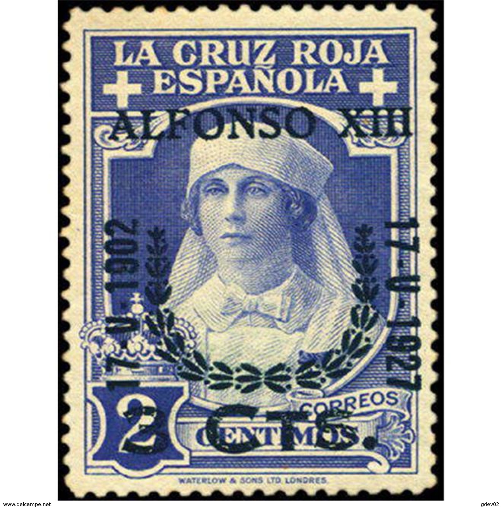 ES373STV-LFTU373TCFR.ANIVERSARIO.CONSTITUCION POR ALFONSO Xlll.Reina VICTORIA EUGENIA. 1927 (Ed 373 CIRC) - Familias Reales