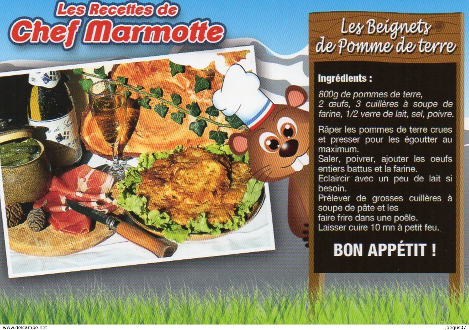 Recette De Chef Marmotte - Les Beignets De Pomme De Terre - Couteau Opinel - R 20 T - Editions SECA - TBE - Recipes (cooking)