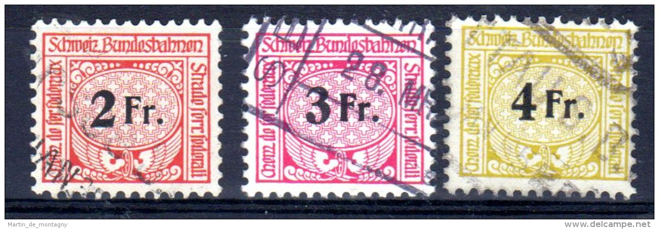 1948-1957; Timbres De Service Des Chemins De Fer; Zumstein-No. 82-84, Oblitéré, Lot 47958 - Chemins De Fer