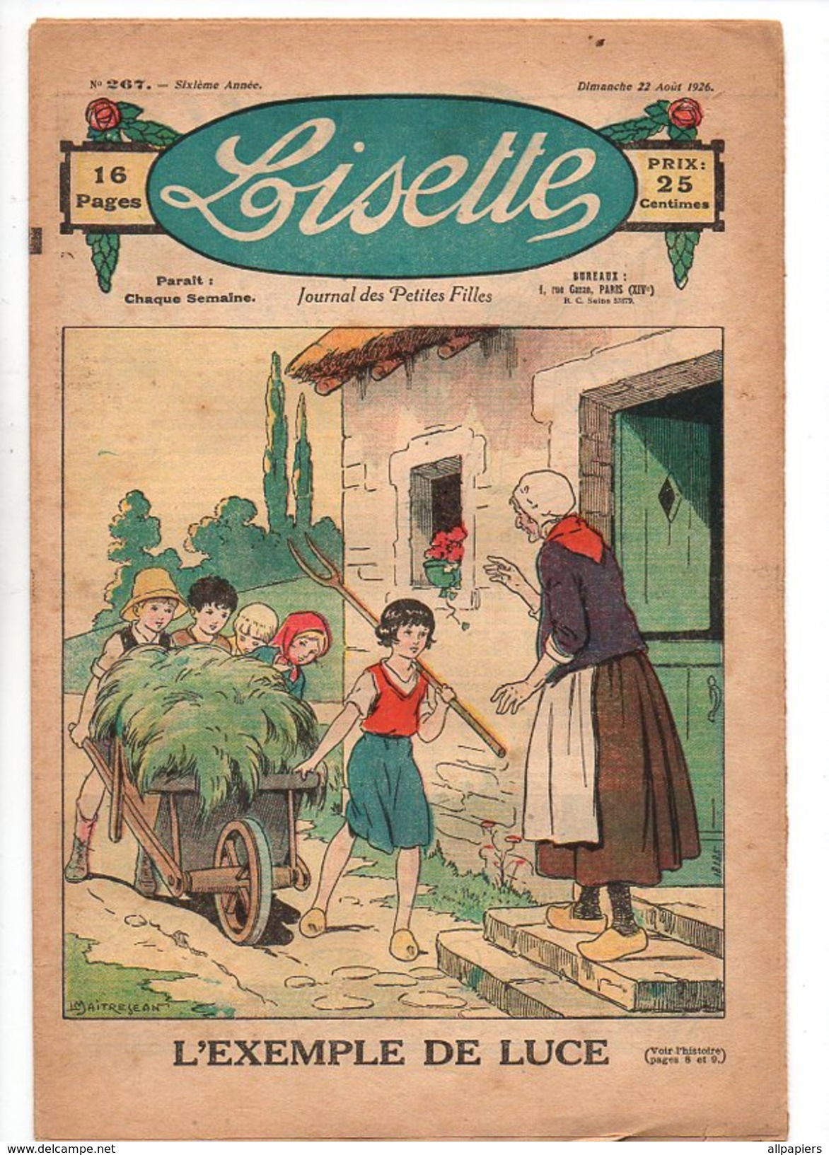 Lisette N°267 La Vengeance D'Annette - Martine Et Rose - Les Garnitures Nouvelles Nids D'abeilles Et Festons De 1926 - Lisette