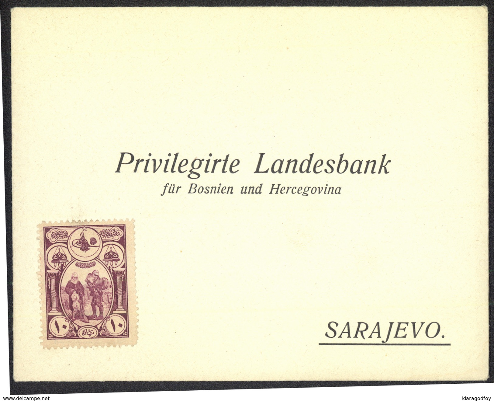 Privilegirte Landesbank Für Bosnien Und Hercegovina Sarajevo Preprinted Letter Cover Not Travelled B170420 - Bosnia And Herzegovina
