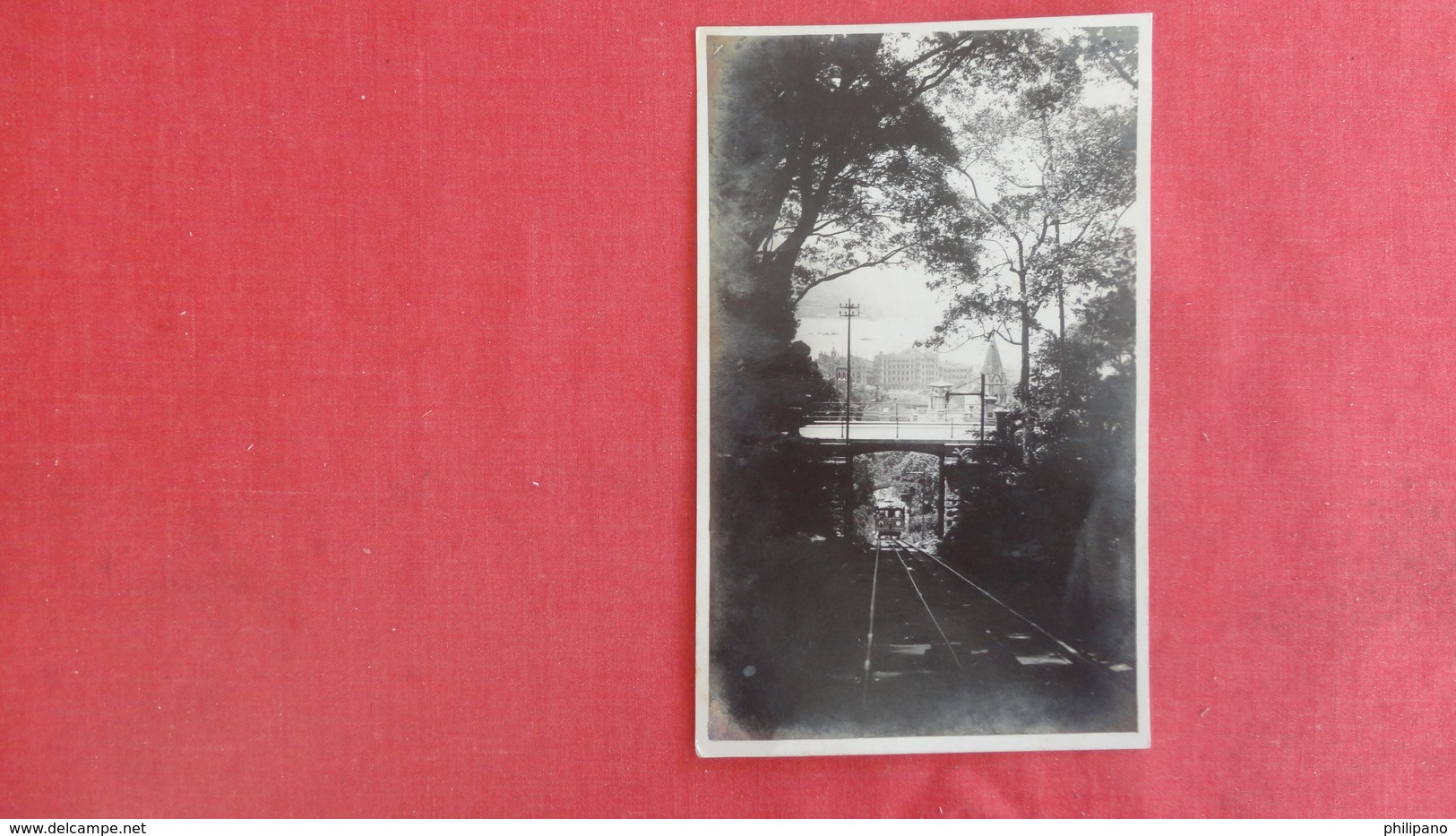 RPPC  Train Tracks With Train Going To Unknown City  ---ref 2555 - To Identify