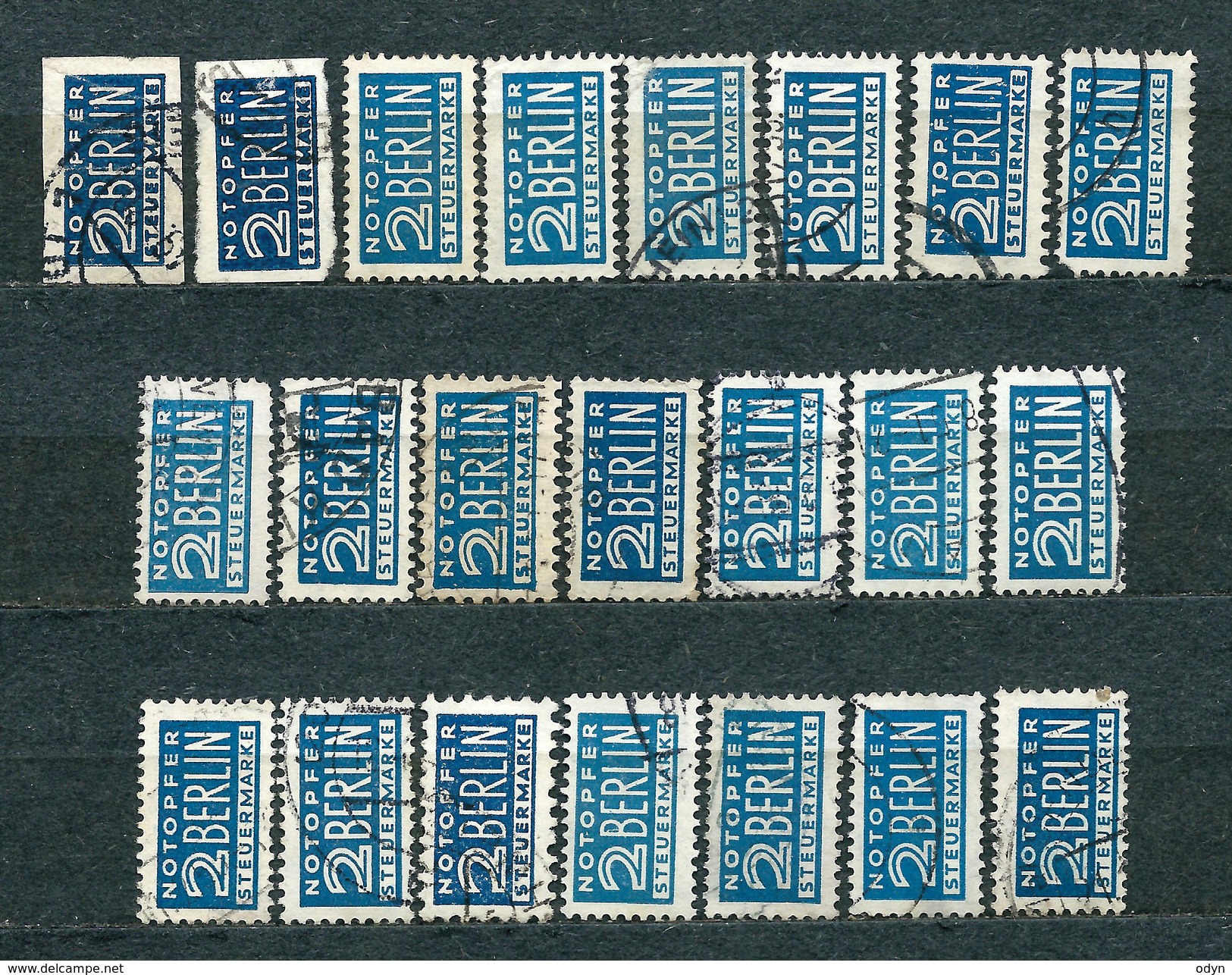 Germany, Am/Brit Zone 1948, Notopfer Berlin MiNr 1 + 2, Used (2 Unused (*)) - Lot Of 22 Stamps - Autres & Non Classés