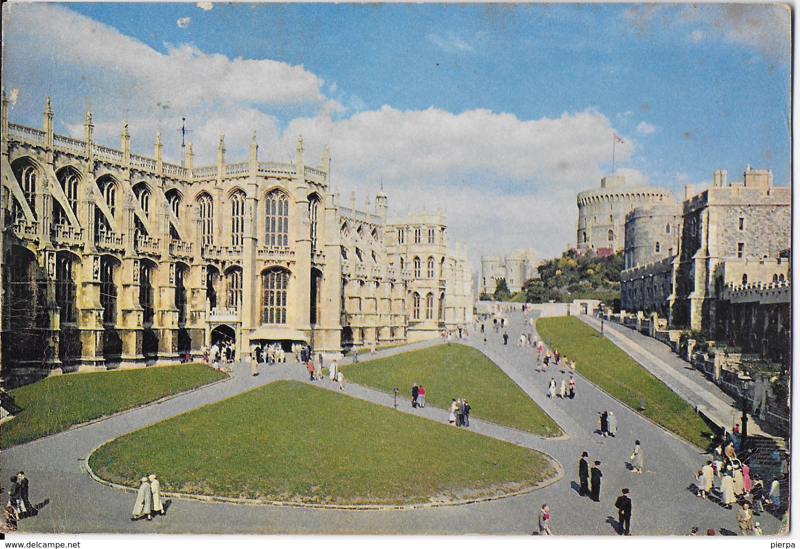 INGHILTERRA - WINDSOR CASTLE - VIAGGIATA 1960 FRANCOBOLLO ASPORTATO - Windsor Castle